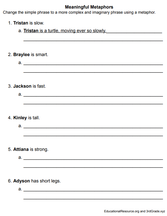 Figurative Language Simple Similes and Meaningful Metaphors